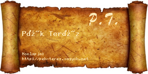 Pék Teréz névjegykártya